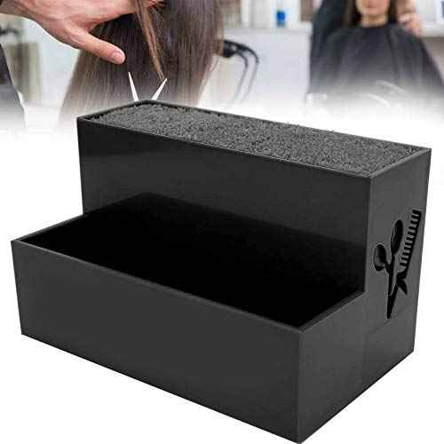 Niiyen Professional Salon Shear Holder Rack, Salon Hairdressing Combs Clips Box Scissors Storage Box Organizer Case Barber Accessories, for Hair Stylist Office Home(Blue)
