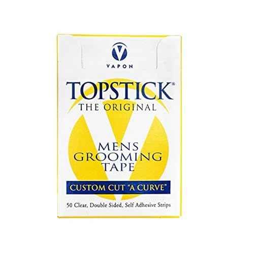 Topstick The Original Custom Cut "A Curve"Men's Grooming Tape - 50 Strips Box