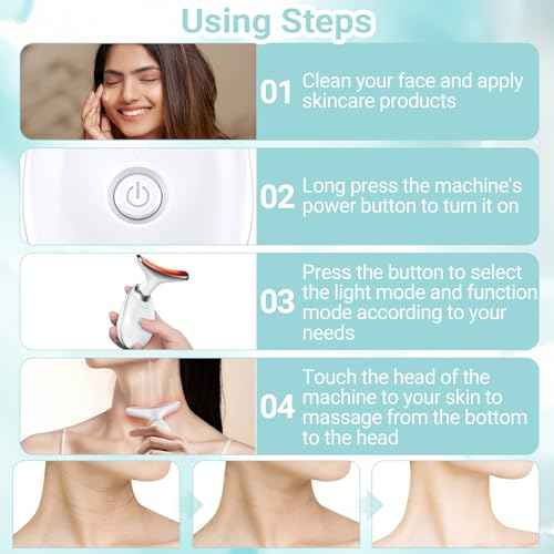 Oriflame Neck and Face Massager, Face Roller, Face Sculpting Skin Care Tool, Improve, Firm, Tightening and Smooth 3 Modes, White