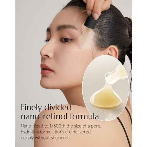 Retinol Ampoule - Korean Retinol Vitamin A Face Serum - Pore Tightening & Refinement Night Skincare - Dermatologically Tested, Vegan Formula, 1.01 fl.oz.