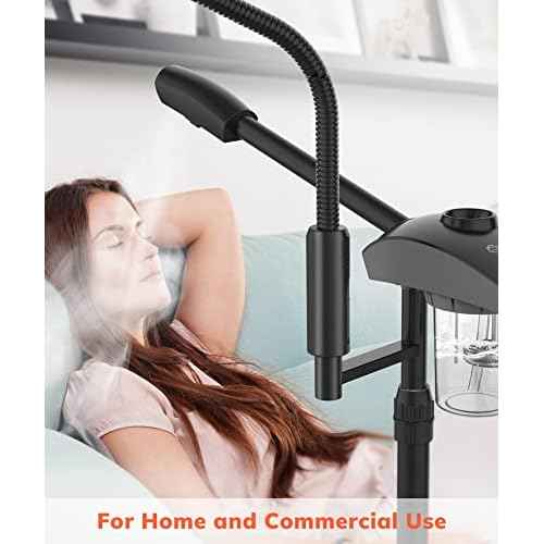 TASALON Professional Ionic Facial Steamer, 2-in-1 Face Steamer for Facial with 5X Magnifying Foldable Arm, Mist Face Steamer Salon Spa Beauty Skin Care Equipment, Aroma Therapy Nozzle Included- Blcak