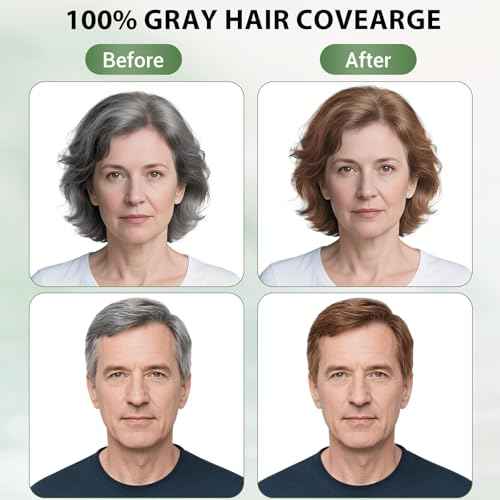 Light Brown Hair Dye Shampoo for Women Men, Instant Gray Hair Coverage Natural Herbal Hair Color Shampoo 3 In 1 champu para canas
