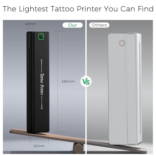 NEWYES Tattoo Stencil Printer Wireless Portable Tattoo Printer Kit Thermal Tattoo Machine for Tattoo Artists & Beginners, Matte Effect Clear Printing, Compatible with Mobile Phone, Pad, PC