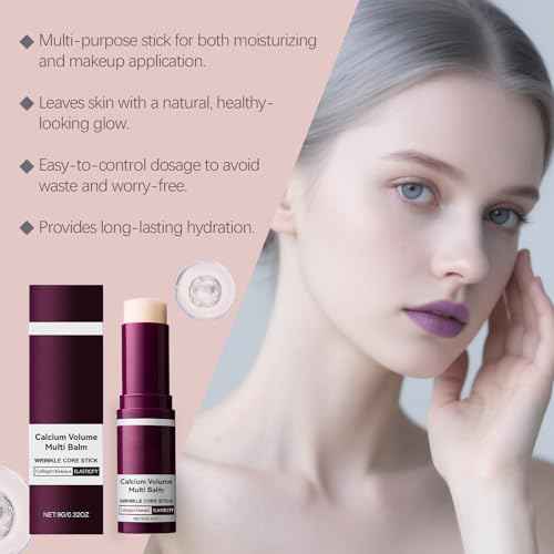 Vitalig Calcium Volume Multi Balm | 9g Collagen Moisturizing Stick for Face, Eyes, Neck | Hydrating & Firming Skin | Vitamin D & Elastin Enriched | For All Skin Type (1PC)