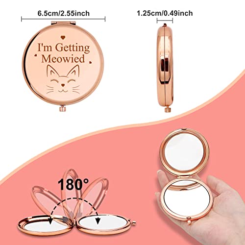Engagement Gifts for Women Bride Wife Wedding Gift Idea Compact Mirror Cat Lover Gifts for Fiancee Girlfriend Bridal Shower Gifts Bachelorette Party Gifts for Bride to Be Friends Travel Makeup Mirror