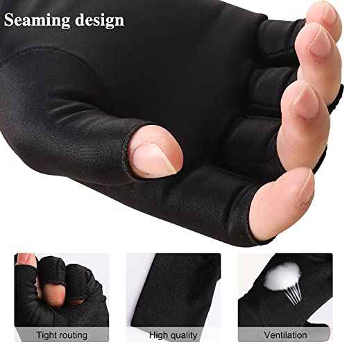Pimoys UV Gloves for Gel Manicures UPF50+ Fingerless UV Light Protection Gloves for Gel Nails Manicure