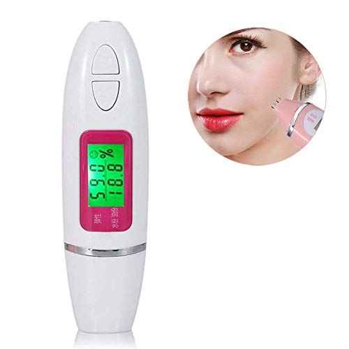 Skin Analyzer, Digital Skin Tester, LCD Display Precision Skin Sensor Tester, Handheld And Portable Water Analyzer (White)
