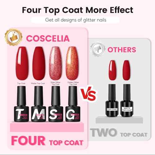 COSCELIA 53ps Gel Nail Polish Kit with U V light and Drill Starter Kit 35 Fall Colors Gel Polish 5pcs Top Base Coat LED Lamp Nail Art All Seasons Gel Manicure Kit Gifts for Women