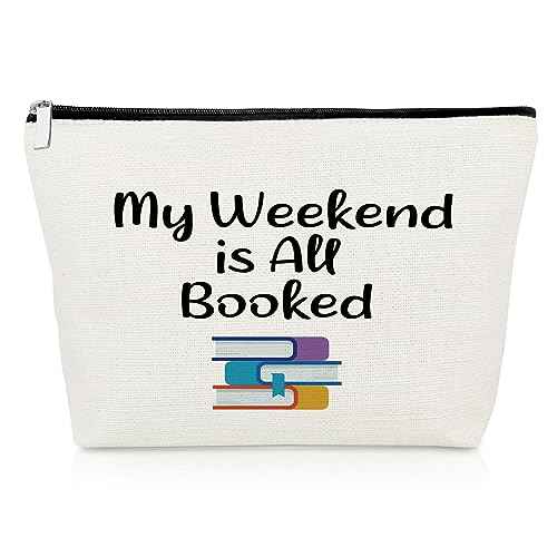 Book Lover Makeup Bag Bookworm Gifts Bookish Gifts for Book Lovers Cosmetic Bag Book Club Gift Ideas Reader Lover Gifts Bibliophile Gifts Book Nerd Gift Travel Cosmetic Pouch Christmas Birthday Gifts