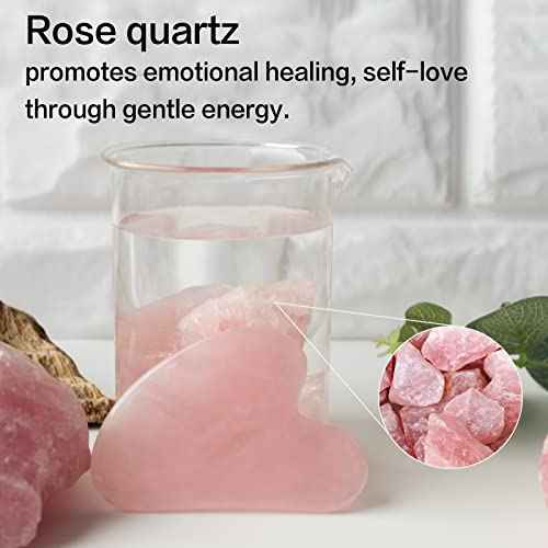 huefull Gua Sha Facial Tools for Face and Body ?Spa Gifts for Women, Natural Rose Quartz Guasha Tool for Face, Relieving Tension,Self Care Gift for Women & Men