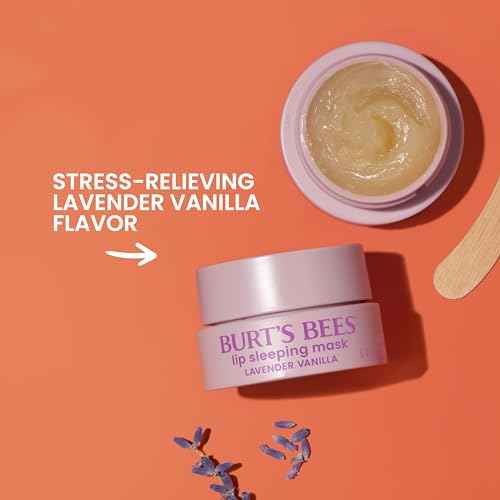 Burt¡¯s Bees Stocking Stuffers, Lavender Vanilla Lip Sleeping Mask, With Hyaluronic Acid and Squalane Moisturizer To Instantly Hydrate Lips, Overnight Lip Mask, Lip Treatment Christmas Gifts, 0.45 oz.