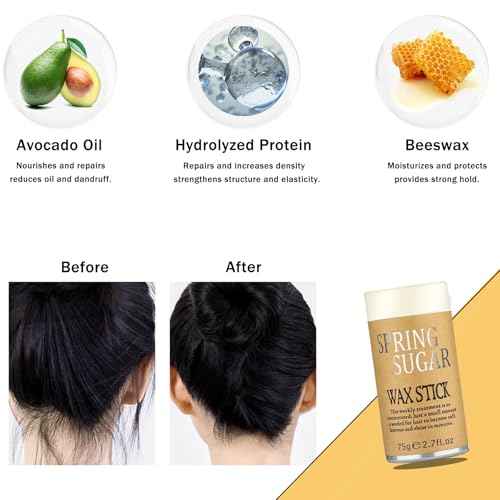 5 Pcs Hair Wax Stick for Flyaways Edge Control Slick - Styling Tools Includes , Finishing , Comb, Gel for Fly Away for Women