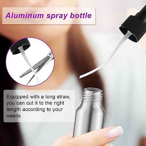Tessco 2.7oz/ 80ml Aluminum Fine Mist Spray Bottles Reusable Metal Atomizer Bottles Fine Mist Sprayer Essential Oil Storage with Black Pump for Travel Cosmetic Perfume Toner Face Spray(50 Pcs)