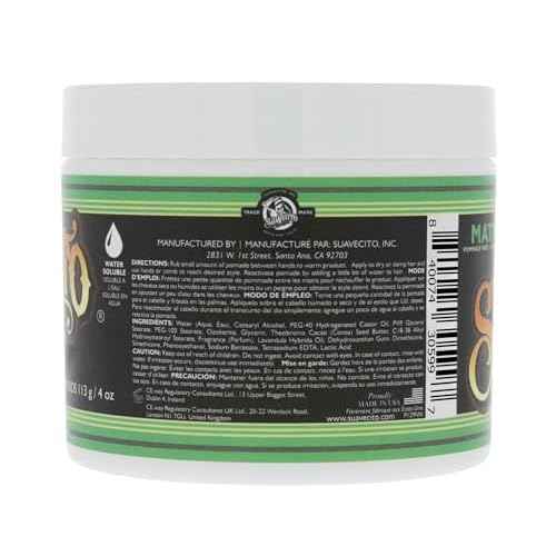 Suavecito Pomade Matte (No Shine) Formula 4 oz, 1 Pack - Medium Hold Hair Pomade For Men - Matte Hair Paste For Natural Texture Hairstyles