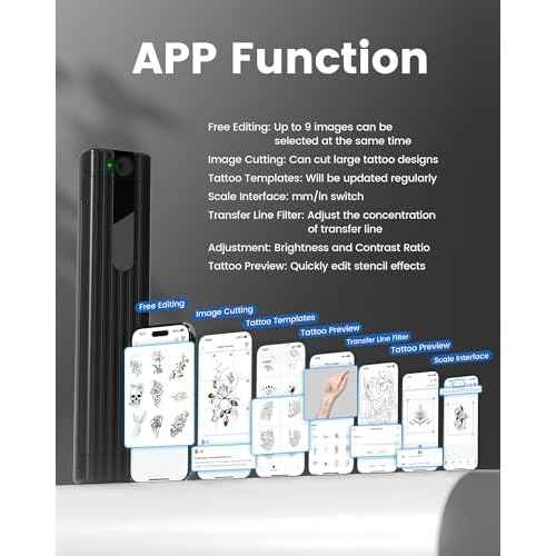 Wireless Tattoo Stencil Printer, Thermal Tattoo Transfer Printer TP83 with 10Pcs Transfer Paper, Bluetooth Tattoo Printer Machine Kit Compatible with iOS£¦Android Phone & PC