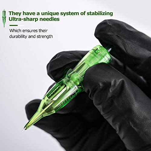 Ambition TREX Cartridges #10 Bugpin 15RM Disposable Tattoo Needles 15 Curved Magnum Medium Taper 1015RM 20Pcs for Rotary Tattoo Machine Supply