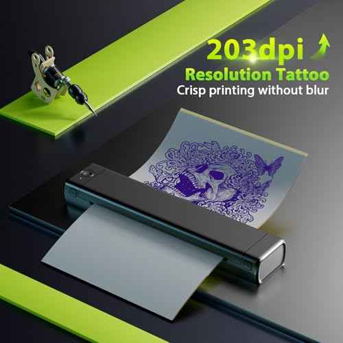 Tattoo Stencil Printer, Tattoo Machine with 10 Sheets Tattoo Transfer Paper, Tattoo Copier Printer Kit for Tattoo Artist, Compatible with Phone & Laptop, with 1 Case