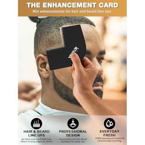 2PCS Barber Accessories for Haircut & Beard Lineup, Enhancement Card for Barbers & Beginners, Essential Shaping Tool for Beard Trimmer Hair Clipper Hair Fiber Enhancements Barber Spray (V-Shaped)