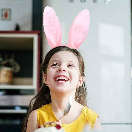 SARATA Rabbit Ears Bunny Hairbands Easter Bunny Ears Headband Plush Hairband Bunny Ears Hair Bands for Kids Girls Party