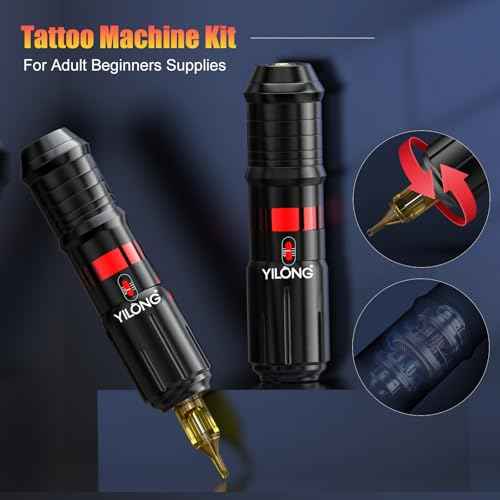 Tattoo Machine Kit Wireless - Tattoo Guns with 1500mAh Power Supply, Cartridge Needles and Ink Set, Beginner Tattoo Supplies for Temporary and Starter Kits
