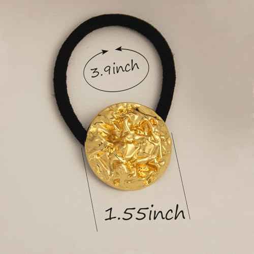 Metal Hair Ties for Women Gold Flower Hair Tie Elastic French Gold Ponytail Holders Butterfly Hair Scrunchies for Thick Thin Christmas Gift for Xmas Party Small Circle Hair Cuffs Hair Accessories 3Pcs