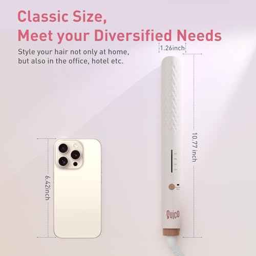 Quico Hair Straightener, 110-240V Global Travel Hair Straighteners for Women, 15s Fast Heating, Professional Negative Ion Flat Iron, Temp Memory, 320¢µ-450¢µ, Auto-Off, with Glove and Clips, Gift, Pink