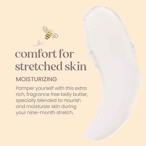 Burt's Bees Christmas Gifts, Mama Belly Butter, Stretch Mark Cream for Pregnancy Massages Body & Reduces Scar Appearance, Prenatal & Postnatal Skin Care, Shea Butter & Vitamin E Rich Formula, 6.5 Oz