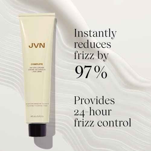 JVN No Heat Complete Air Dry Cream, 5 Fl Oz, Hair Smoothing Cream Enhances Your Natural Texture, Curl Cream and Wavy Hair Products, Silicone Free
