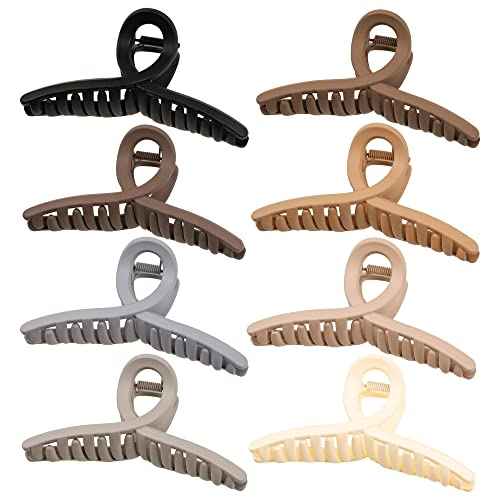 Claw Thick Hair Clips for Women - Big Butterfly Jaw Clips for Long and Curly Hair, Strong Hold Durable Matte Clamps
