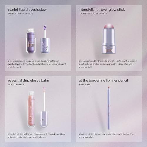 r.e.m. beauty Wicked: For Good | Makeup Set | Waterpoof Eye Shadow, All Over Glow Stick, Creamy Lip Liner, Glossy Lip Balm | 4 Full Size Products