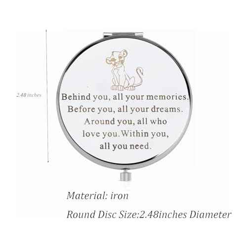 FEELMEM The Inspire Gift Lion Compact Mirror Inspiration Gift Lion Fans Gift Behind You All Your Memories
