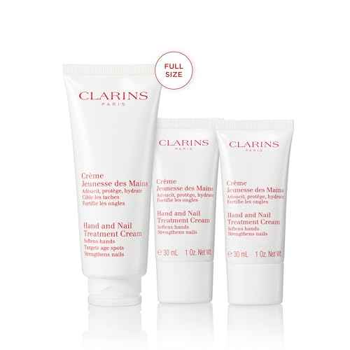 Clarins Hand and Nail Treatment Cream | Award-Winning | Softens, Nourishes and Shields Skin | Strengthens Nails and Conditions Cuticles | Natural Plant Extracts, Including Shea Butter