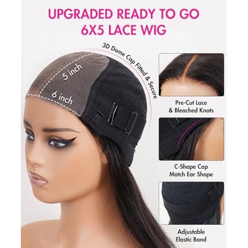 larima Glueless Wigs Human Hair Pre Plucked Pre Cut 6X5 HD Lace Short Curly Bob Wig Pre Bleach Knots Wear And Go Glueless Wig 200% Density Curly Human Hair Wig 100% Unprocessed Virgin Hair 14inch