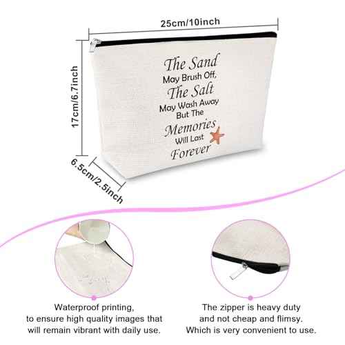 Sfodiary Summer Beach Themed Makeup Bag Graduation Gifts for Friends Graduate Friendship Gifts for Women Friends Funny Beach Cosmetic Bag Long Distance Presents for Sister Besties Zipper Travel Pouch