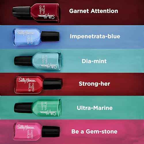 Sally Hansen Hard as Nails, Garnet Attention, Long Lasting, Chip Resistant, Opaque, Shiny Red Nail Polish
