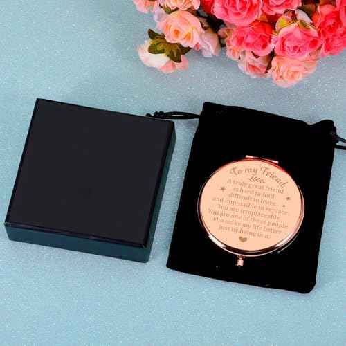 NUBARKO for Friends Besties Stocking Stuffers for Makeup Mirror Women Friends Friendship Gifts for Women Friends Birthday Valentines Gifts for Women BFF Sentimental Gifts