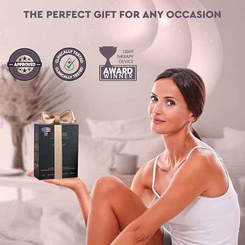GLO24K Red Light Face & Neck Beauty Device ? 3-in-1 Facial Massager Tool with LED & Vibration for Skin Revitalization and Neck Firming