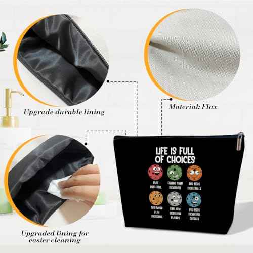 Pickleball Gifts Makeup Bag, Life is Full of Choices Cosmetic Bag for Purse, Pickleball Accessories Women, Birthday Gifts for Dickleball Lover Female Girls Her Sister Daughter