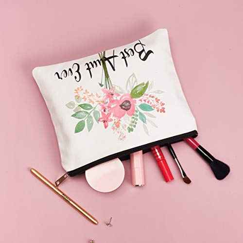 Best Aunt Ever Cosmetic Bag Aunt Gifts Auntie gifts from Niece for Christmas Birthday Retirement Aunt Travel Make Up Pouch