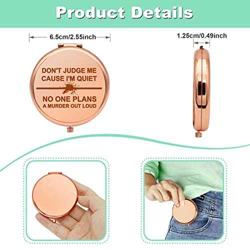 True Crime Lover Gift True Crime Gifts for Women Compact Makeup Mirror Murder Gifts for Women Funny Serial Killer Gift for Friend Folding Makeup Mirror Christmas Birthday