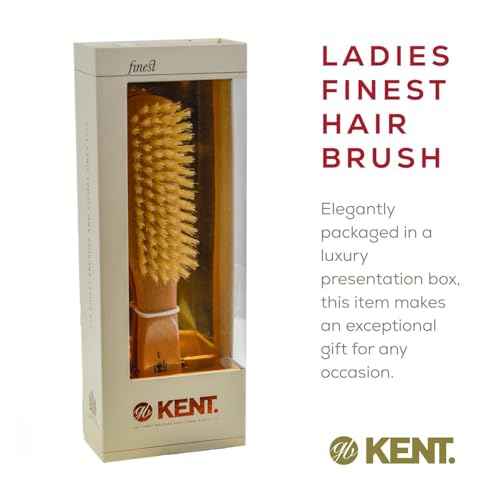 Kent LG3 Finest Hair Brushes for Women - Natural Beechwood and Boar Bristle Narrow Hairbrush for Fine or Medium Thickness Hair All Lengths - Dry Brush for Styling, Straightening, and Stimulating Oils¡¦