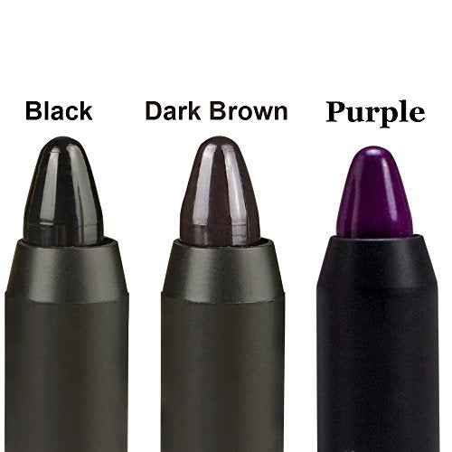 Professional Hair Chalk Temporary Hair Dye Non-toxic Hair Color Crayon Cover White Hair Color Patch (3packs-black-dark Brown-purple)