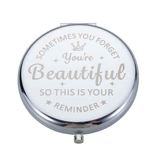 XPENMULBOJA Stocking Stuffers for Teens Inspiration Stuffer for Women Makeup Mirror Birthday Christmas Compact Mirror Gifts for Women Female Friends