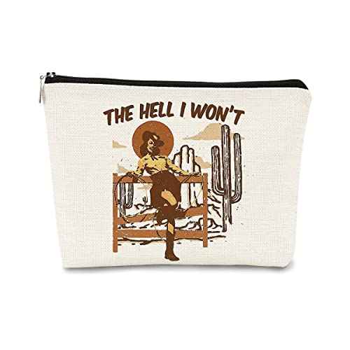 Cowgirl Western Makeup Bag£¬Cowgirl Gifts£¬Cowgirl Gifts for Women£¬Western Gifts£¬Cowgirl Stuff£¬Western Gifts for Women£¬Retro The Hell I Won't Cowgirl Makeup Bag
