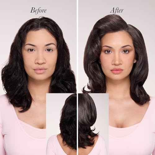 L'ANGE HAIR Le Volume Elev? 65MM 2-in-1 Titanium Brush Dryer | Dry and Style | Unique Teardrop Shape Barrel | 3 Heat Settings | 360¡Æ Vented Airflow | Ionic Technology for Frizz-Free Styling (Black)
