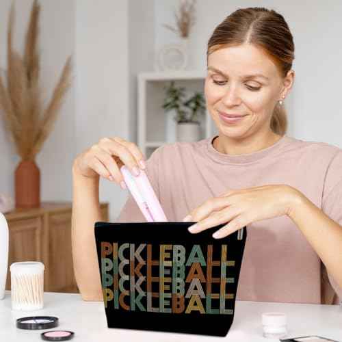 Pickleball Gifts for Women Makeup Bag, Gifts for Pickle Ball Lover, Pickleball Favors for Teen Girls Sister Friends Besties, Women Cosmetic Bag for Purse
