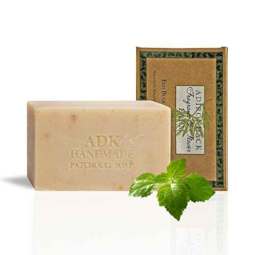 Adirondack Fragrance & Flavor Farm ADK Natural Patchouli Soap Bar 16 oz., Handmade Vegan Olive Oil Body Soap for Dry and Sensitive Skin, Moisturising for Men, Women & Babies