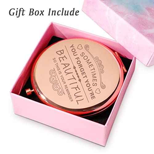 Stocking Stuffers for Women Girls, Christmas Birthday Gifts for Adult Teen Kid, Personalized Compact Mirror for Friends Sister Daughter Wife Mom Niece Granddaughter Grandma Aunt