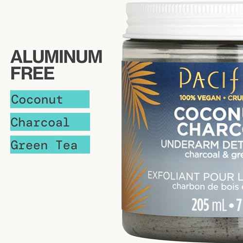 Pacifica Underarm Body Scrub - Armpit Detox Coconut & Charcoal Deodorant? Exfoliating & Nourishing for Natural Deodorant Users ? Aluminum-Free & Safe for Sensitive Skin, Vegan & Cruelty-Free, 7 fl oz