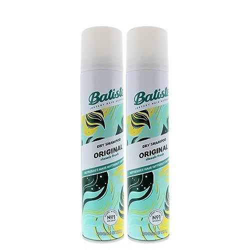 Batiste Dry Shampoo, Original Fragrance, Refresh Hair and Absorb Oil Between Washes, Waterless Shampoo for Added Texture Body, 200ml Bottle, White (Pack of 2)